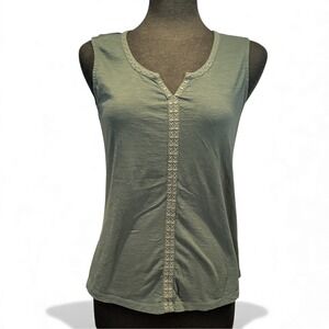 Kuhl Women's Shay Organic Cotton Tank Top Evergreen S Embroidered Outdoors